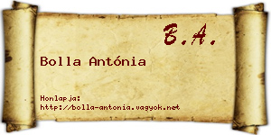 Bolla Antónia névjegykártya